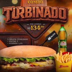Combo Calota Turbinado + Guaraná 1,5 L + Fritas P Tradicional