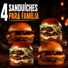 Pra Toda Família - 04 Hambúrgueres com Descontão!