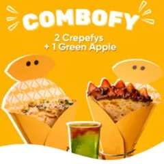 Combo: Crepe de Frango c/ Catupiry + Crepe de Nutella c/ Morango + Green Apple