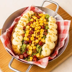Batata Recheada Brócolis com Bacon +Milho