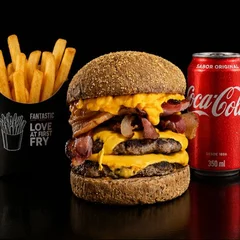 BOX SUPREMA | Double Cheddar + Batata frita média + Refrigerante 350ml 