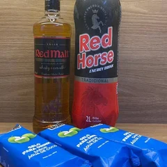 Combo Red Malt Tradicional 1l + 1 Red Horse 2l + 3 Gelo De Coco 200ml