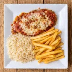 Bife a Parmegiana, Arroz e Batata Frita