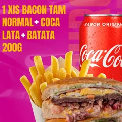 Combo 1 xis bacon + coca lata + batata 200g