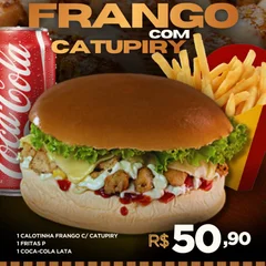Combo Calotinha Frango c/ Catupiry + Fritas P + Coca-Cola Lata