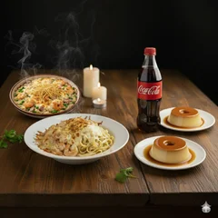 Combo 1 Camarão Internacional + 1 Camarão Mediterrâneo + 1 Coca-Cola (1L) + 2 Sobremesas