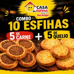 (COMBO 10 ESFIHAS) 5 Esfihas de Carne + 5 Esfihas de Queijo