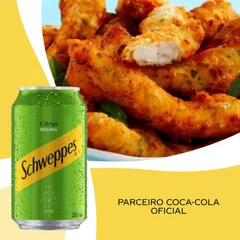 Isca de frango refogada (P)+ schwepps citrus lata 350ml
