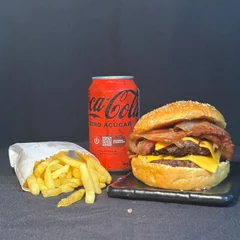Tradicional  + Coca Cola Lata zero 220ml & Fritas +  R$ 18,99 leve outro burger 