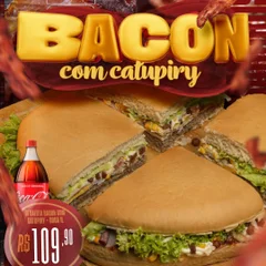 Combo Calota Bacon c/ Catupiry + Coca-Cola 1L