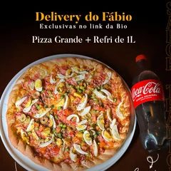 Pizza portuguesa Clássica grande + coca ou Guaraná de 1 litro