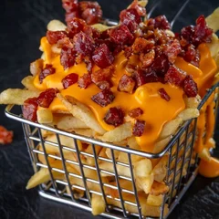 Batata Fininha c/ Cheddar e Bacon
