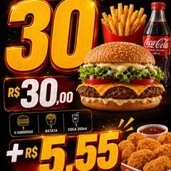 combo 30 com + 5,55 voce leva uma porção com 5 nuggets 