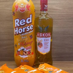 Combo Askov 900ml Sabor Pessego + 1 Red Horse 2l Sabor pessego e morango+ 3 Gelo De Coco 200ml