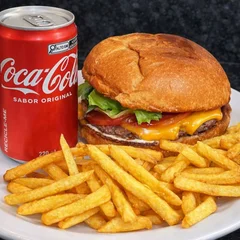 Combo Classic | 1 Palermo Smash Burguer Salada + 1 Batata frita crocante + 1 Coca cola lata 350ml (Original ou Zero)