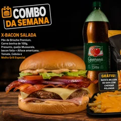 4x X-Bacon  Salada Premium + 1x Guaraná Antarctica 1,5lt + batata 550g C/cheddar