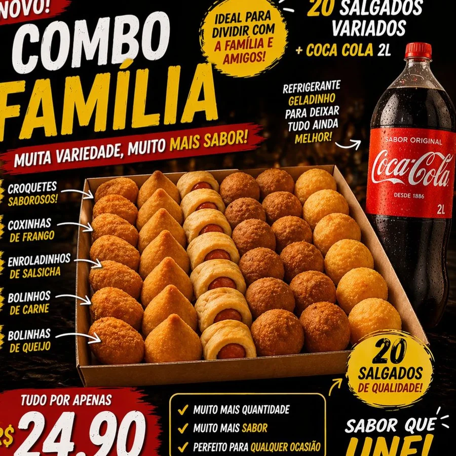 COMBO FAMILIA 20 UNI  "FRITO NA HORA"