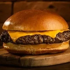 Pão, carne e cheddar