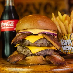 Double Bacon + Fritas + Refri 350ml