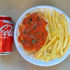 Frango Parmegiana & Fritas + lata Coca normal + R$ 14,99 leve outra marmitex
