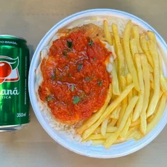 Frango Parmegiana & Fritas + lata Guaraná + R$ 14,99 leve outra marmitex