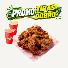12 tiras de frango + 2 Copão de 200ml de molho