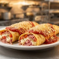 Panqueca de Bauru (Queijo, Presunto, Tomate Oregano) - 2 unidades