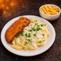 Penne Crocante ao Molho Branco