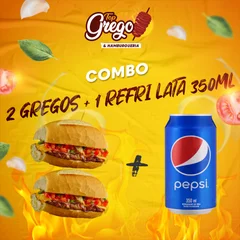 2 Gregos + Refri lata 350ml