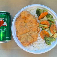 Frango Empanado & Legumes + lata Guaraná + R$ 14,99 leve outra marmitex