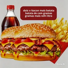 2 X-Bacon + Batata (100g) + Refri 1L