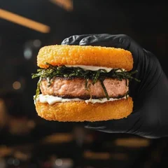 Burguer de Salmão Grelhado 200g l 🏆 Uma surpresa