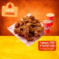 12 sweet tiras de frango + 2 Copão de 200ml de molho