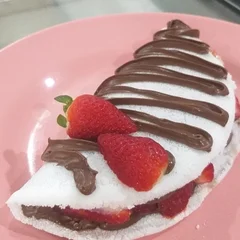 Tapioca Kinder Bueno, Nutella, Creme de Ninho e Morango