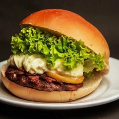 On Board X-Salada - Burguer tradicional - salada - queijo - maionese da casa