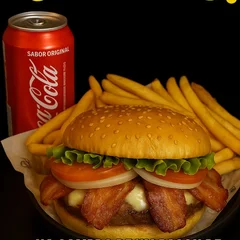 Burguer Bacon de Ferro + Coca + Batatinha pequena crocante 