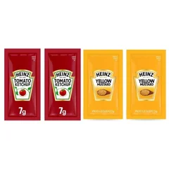 Sachês de Ketchup e Mostarda