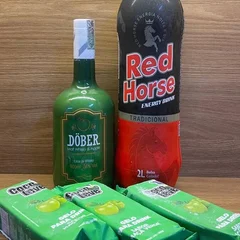 Combo Whisky Dober Apple 900ml  + 1 Red Horse 2l  + 3 Gelo De Coco 200ml