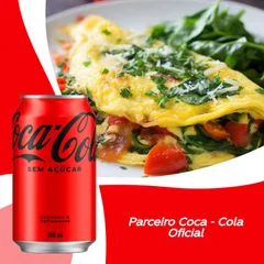 Omelete com vegetais(P) + coca cola zero lata 350ml