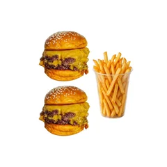 2 Burgers Duplos + Batata Frita