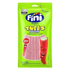 FINI TUBES AZEDISSIMO SABOR MORANGO E LIMAO 80G