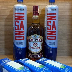 COMBO WHISKY CHIVAS REGAL 1L + 2 INSANO 1L + 3  GELO DE COCO 200ML 