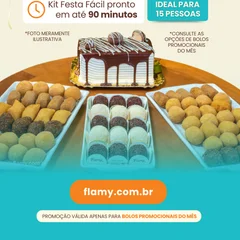 Kit Festa Promoção Bolo do Mês 15 pessoas  