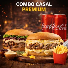 Combo Casal Premium - Calotinha Costela + Alcatra 4 Queijos + 2 Coca Lata + Fritas P