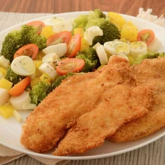 Peixe Empanado Especial + Refogado de Legumes Selecionados (Serve Bem 1 Pessoa)