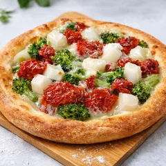 Brócolis, palmito, tomate seco e mussarela
