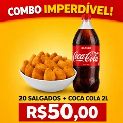 20 Salgados + Coca Cola 2L