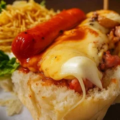 Hot Dog Linguiça Toscana Acebolada Com Queijo