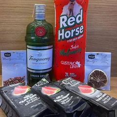 Combo Gin Tanqueray 750ml + 1 Red Horse 2l  Sabor melancia + 3 Gelo De Coco 200ml  2 + Especiari