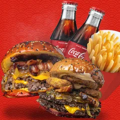 Big Combo Para 2 Pessoas: 2 Burgers + Batata-Frita+ 2 Refri 350ml
